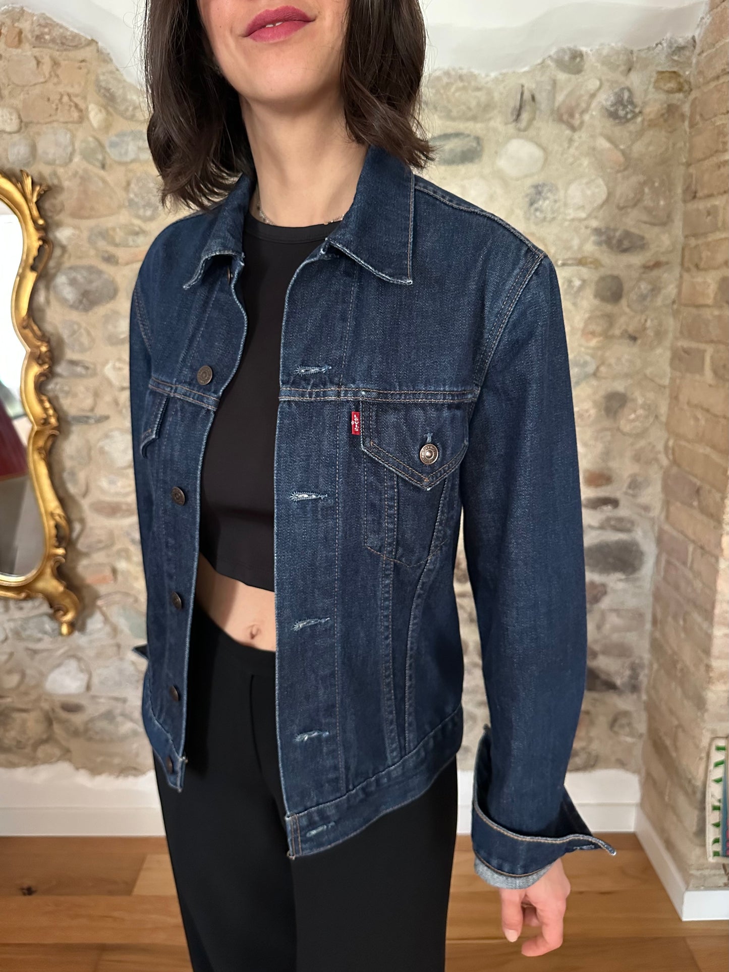 Giacca Levi’s in Jeans Anni 2000 Blu Scuro Tg.40/42