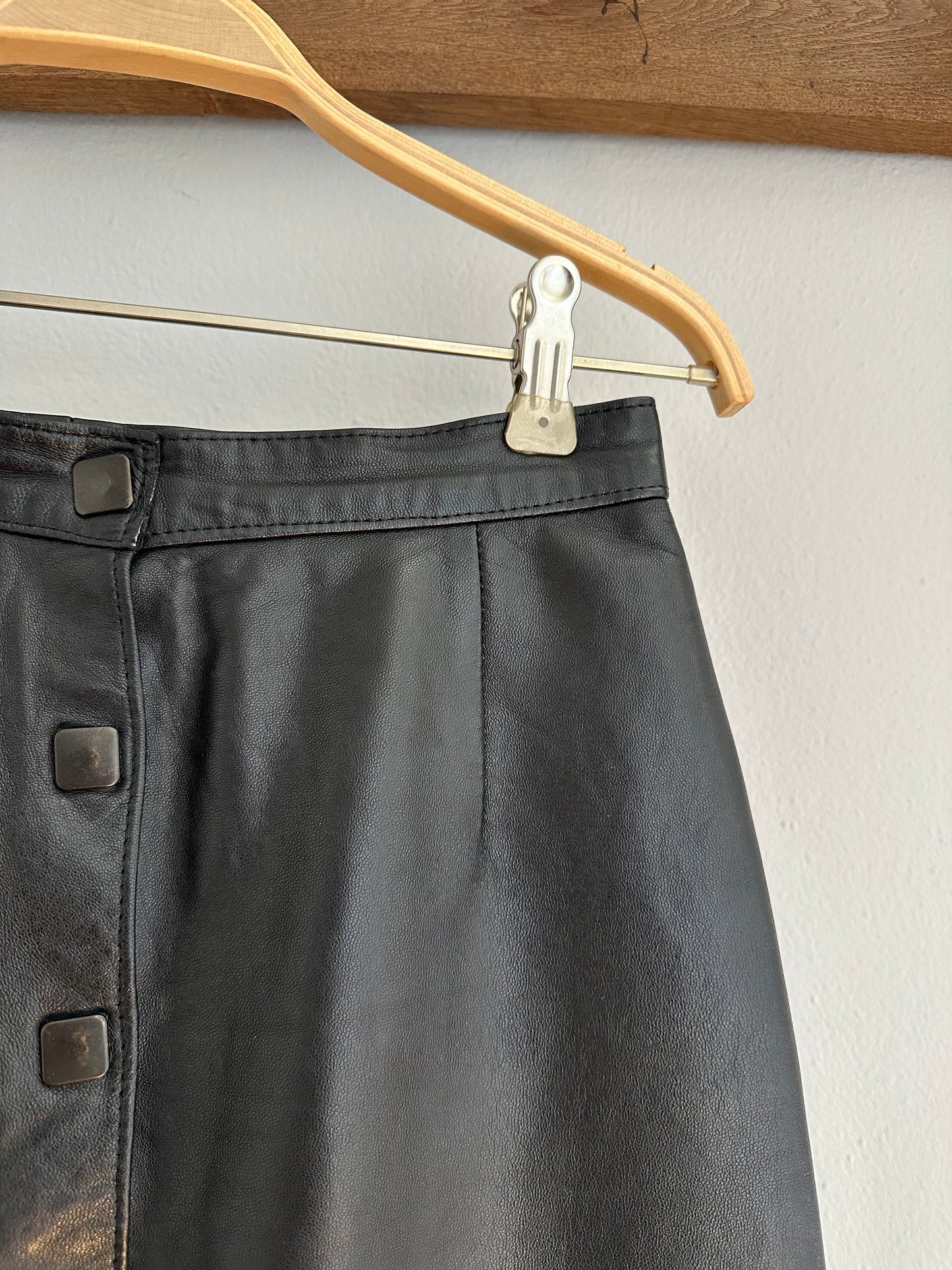 Gonna Vintage in Pelle Nera Tg.36/38