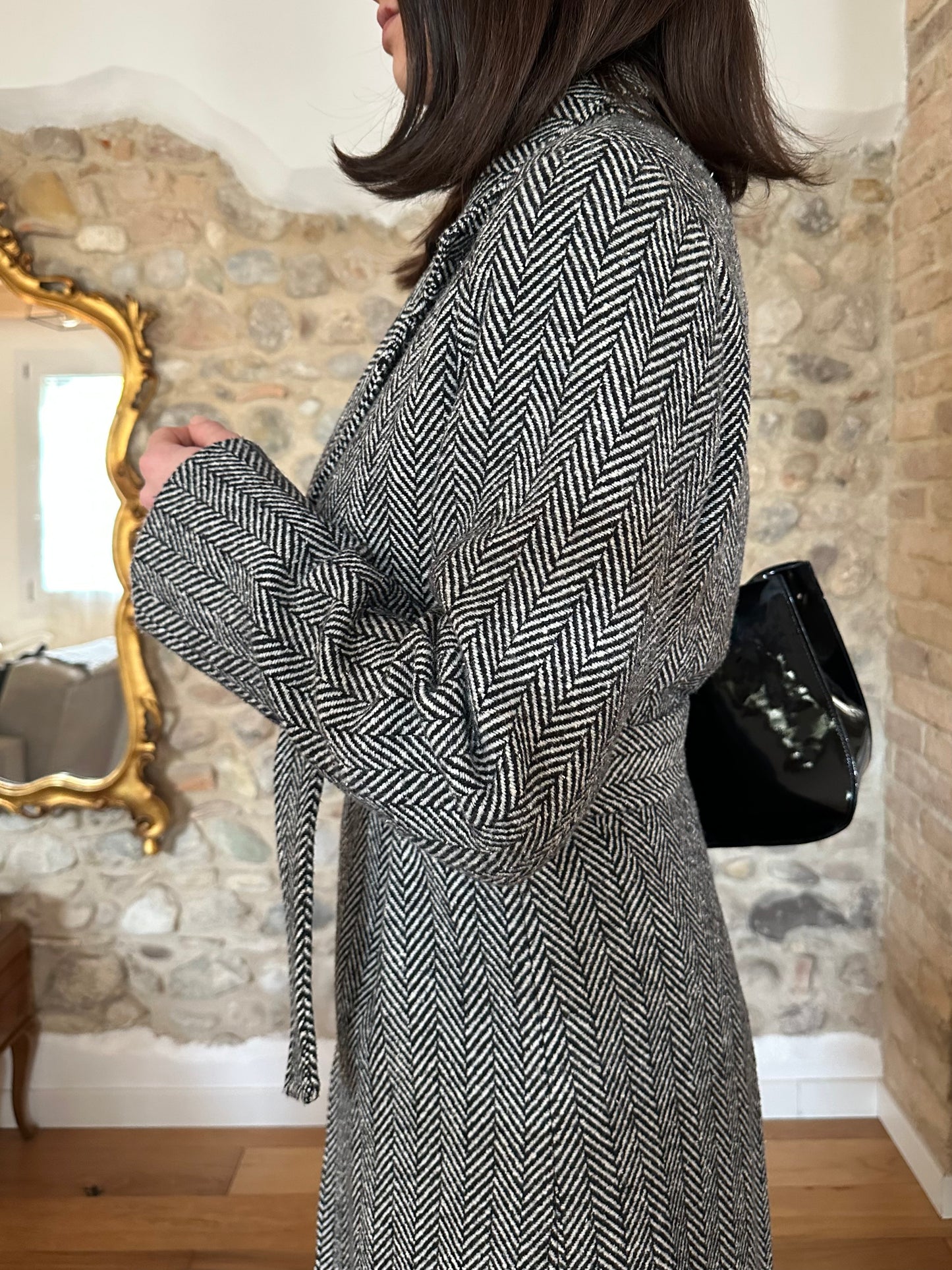 Cappotto Spigato Sartoriale in Misto Lana Tg.42