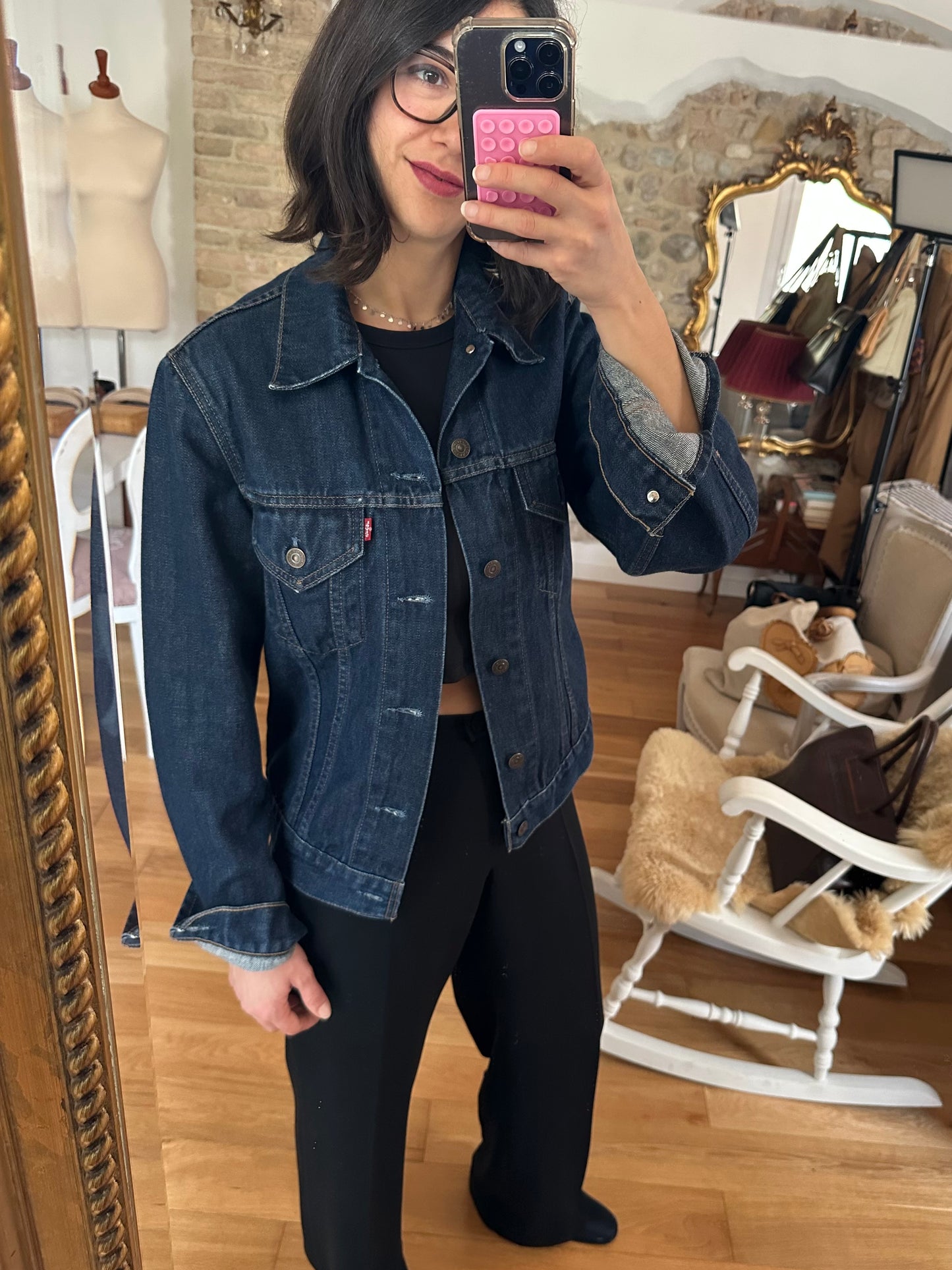 Giacca Levi’s in Jeans Anni 2000 Blu Scuro Tg.40/42