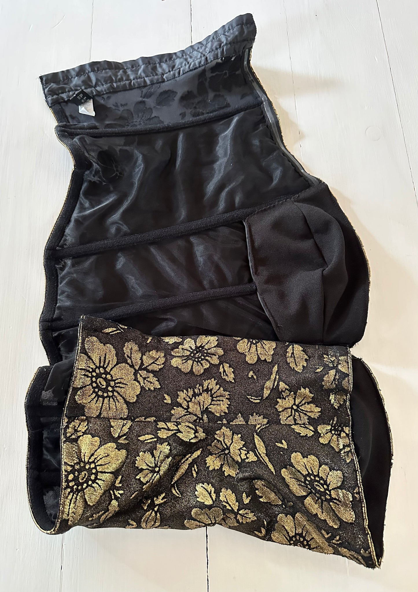 Corpetto Top Malizia by La Perla Anni ‘90 Nero e Oro Tg.M