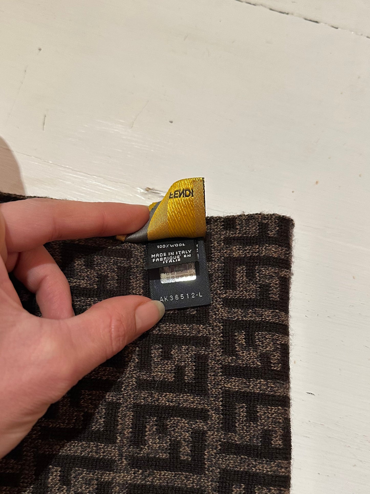 Sciarpa Fendi Monogram FF Marrone in Lana