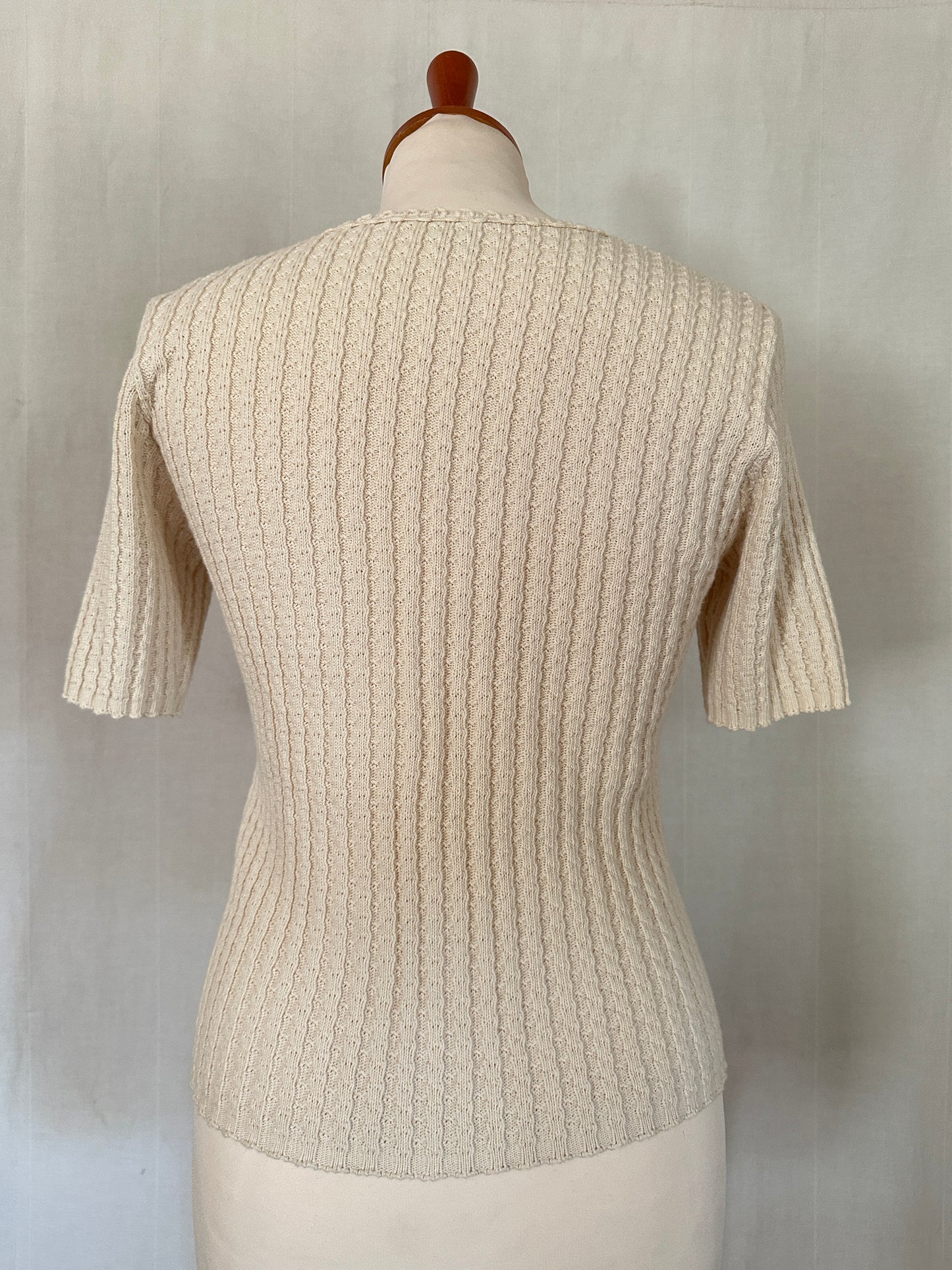 Maglia Anni ‘90 in Cotone a Coste Beige