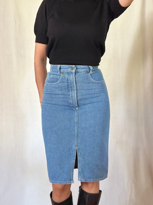 Gonna Vintage Oaks by Ferrè Anni ‘80 in Jeans Tg.36