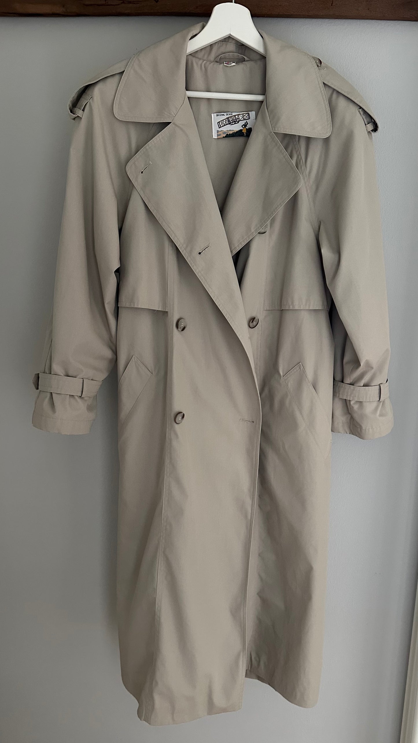 Trench Vintage Classico Grigio Chiaro Tg.Fino 48