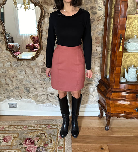 Gonna Vintage Sartoriale in Lana Rosa tg.40