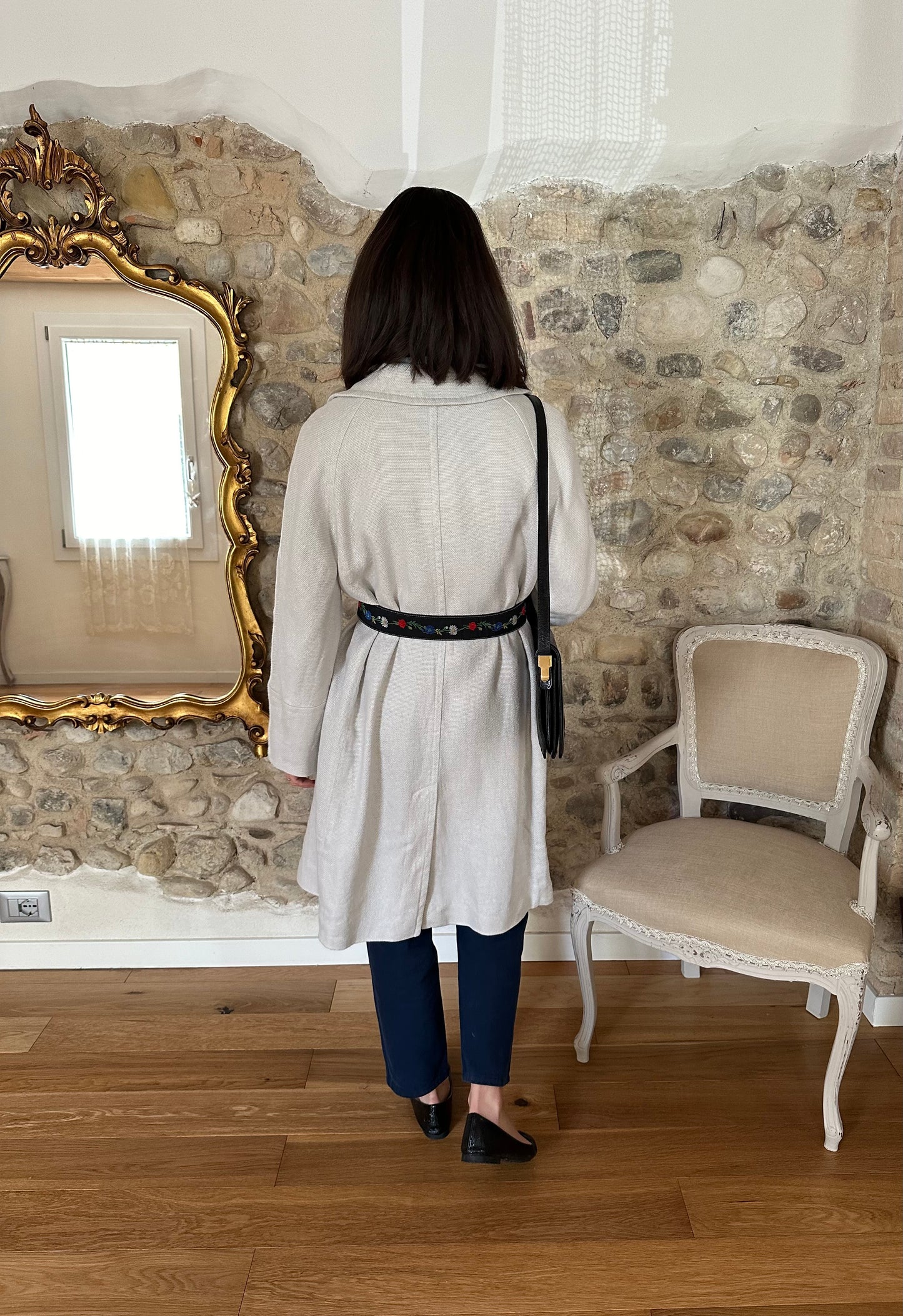 Cintura Kenzo Jungle Pelle e Cotone con Fiori Tg.85