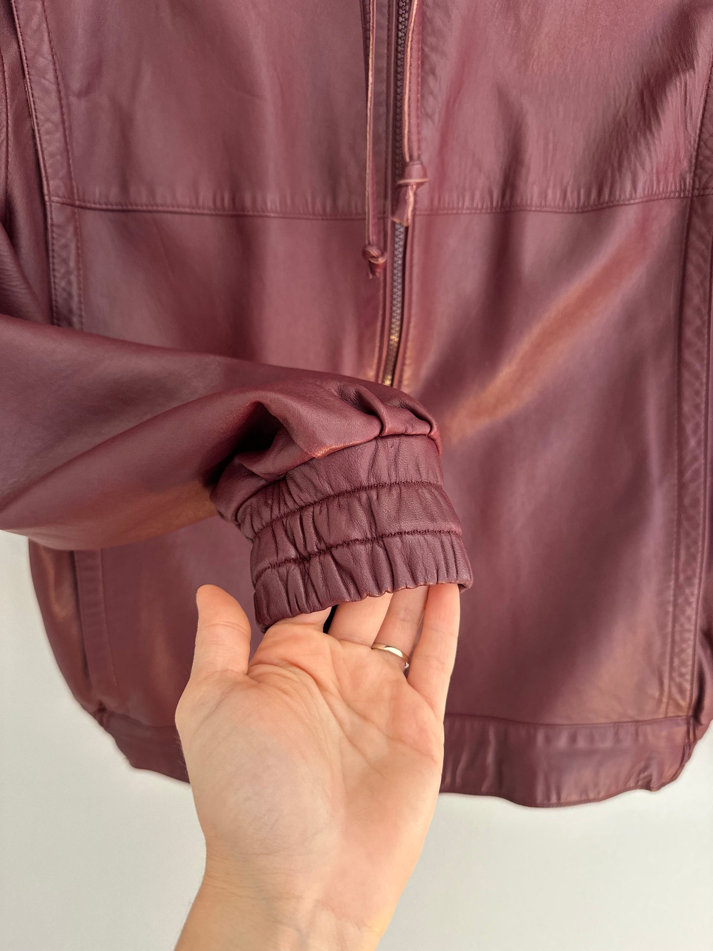 Giubbotto Vintage Anni ‘80 in Pelle Vinaccia Tg.44/46