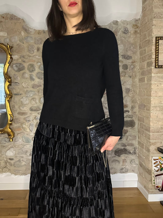 Maglione Cashmere Nero Tg.XS/S