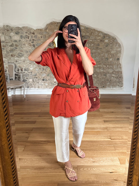 Camicia Nuova Anni Settanta Mattone Tg.48/50