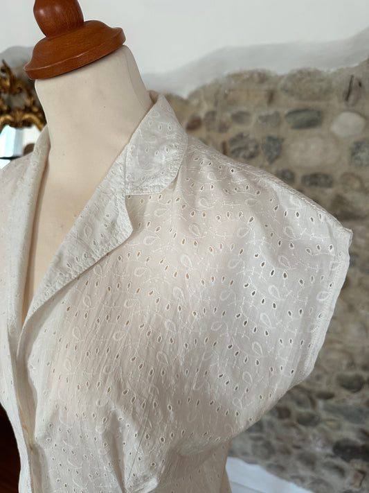 Camicia Vintage Smanicata in Sangallo Tg.40/42