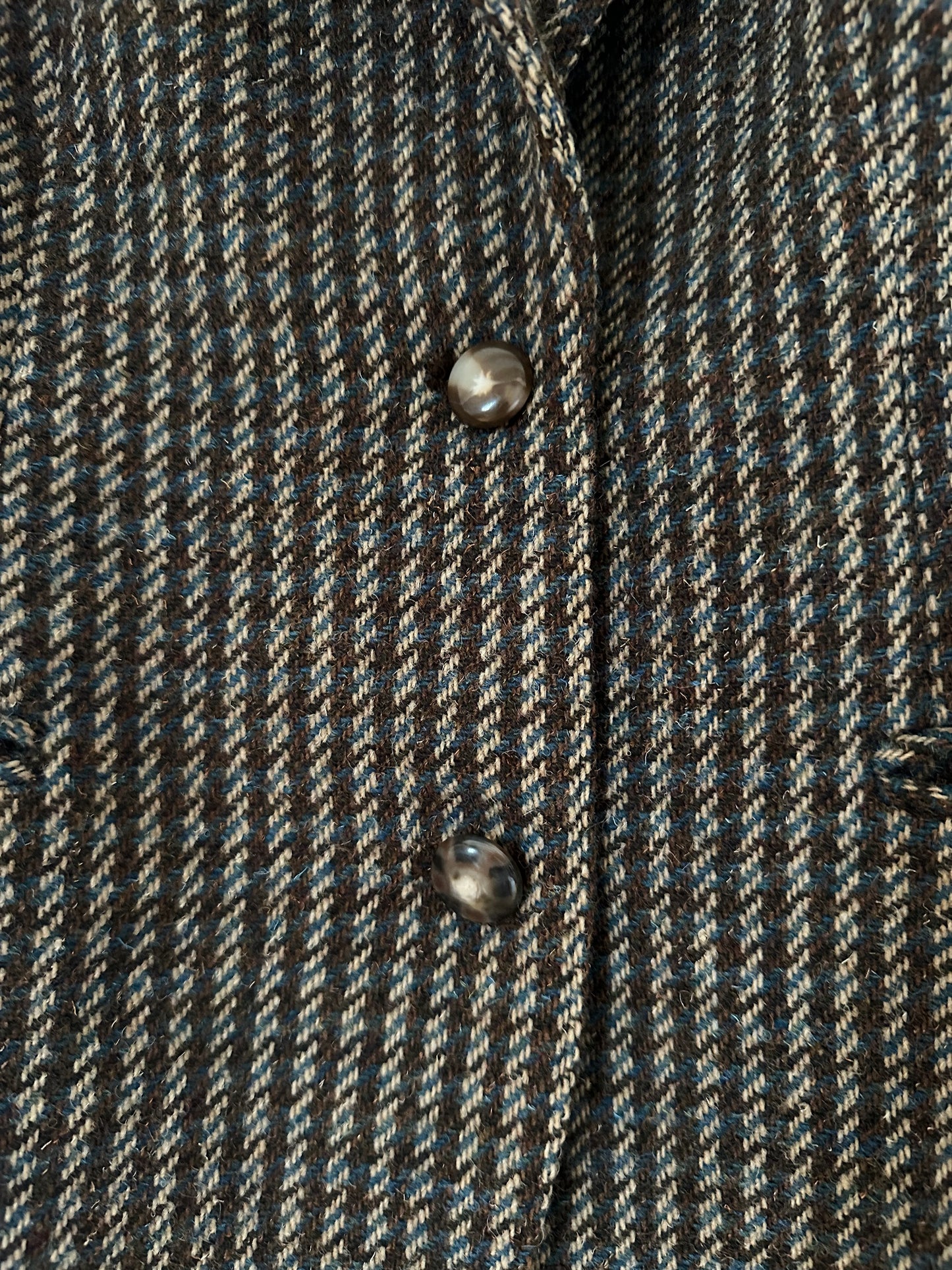 Giacca Corilady Anni ‘90 in Lana Marrone/Panna/Blu Tg.42/44