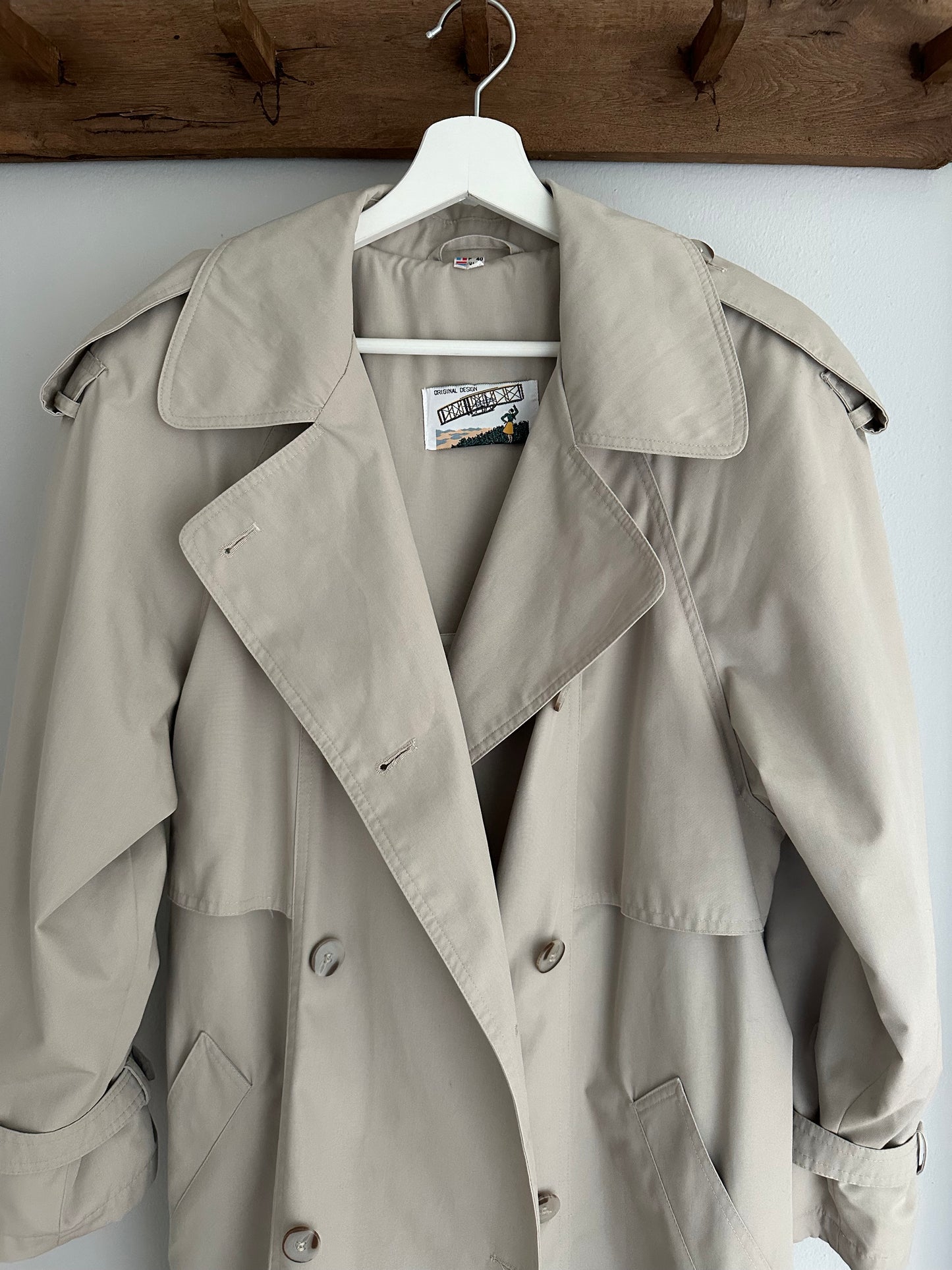 Trench Vintage Classico Grigio Chiaro Tg.Fino 48