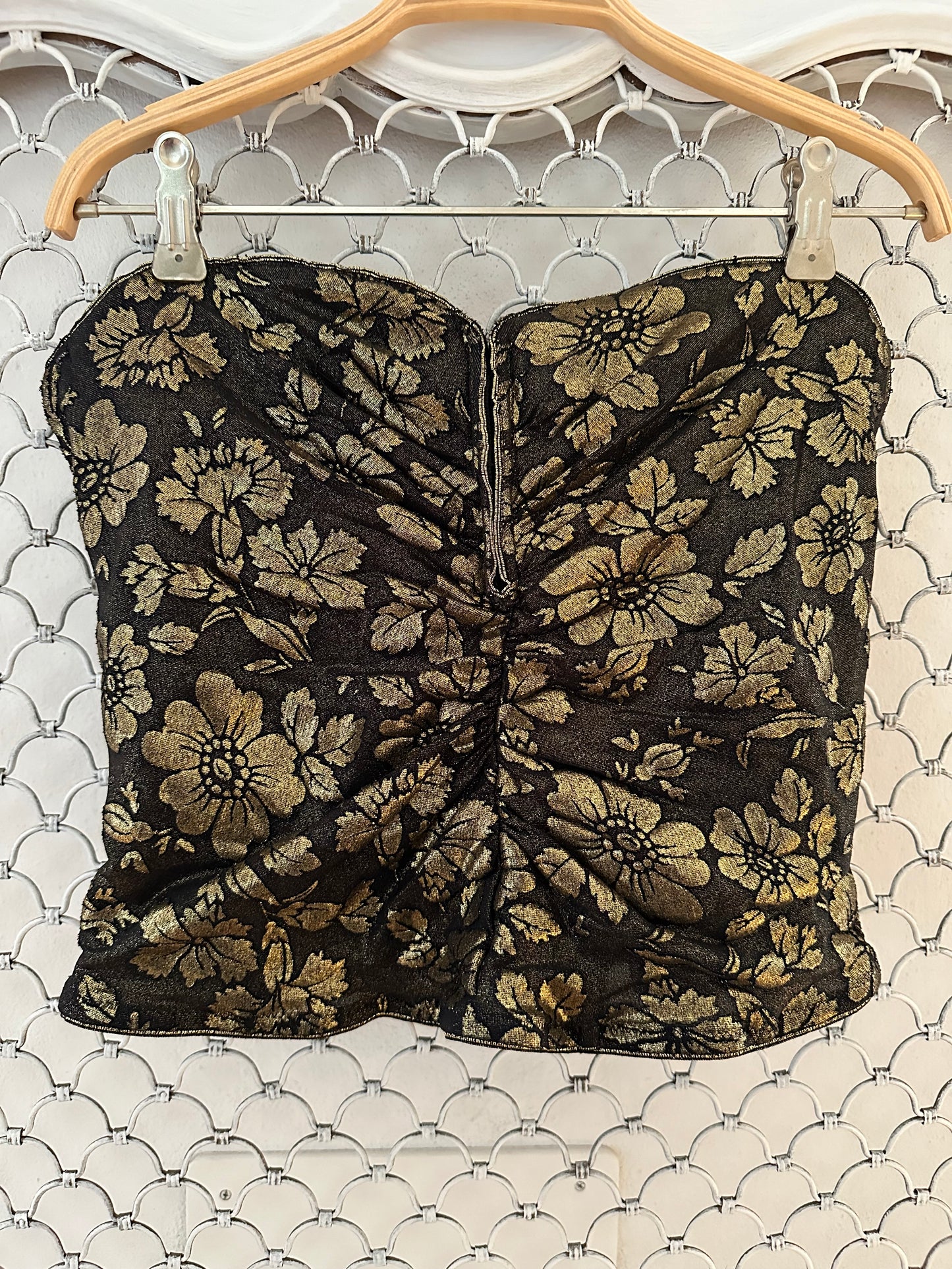 Corpetto Top Malizia by La Perla Anni ‘90 Nero e Oro Tg.M