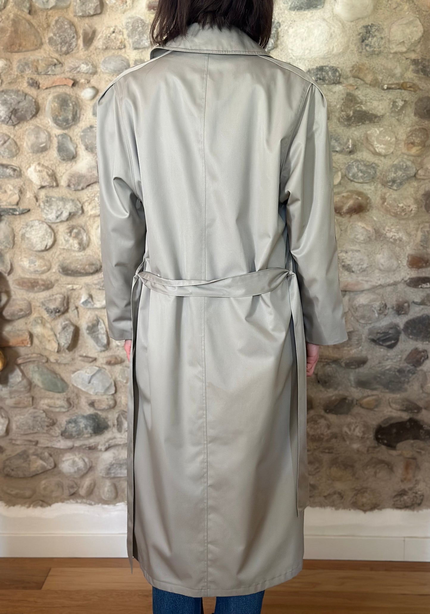 Trench Lungo Vintage Nino Anni ‘80 Grigio Perla Tg.fino 50