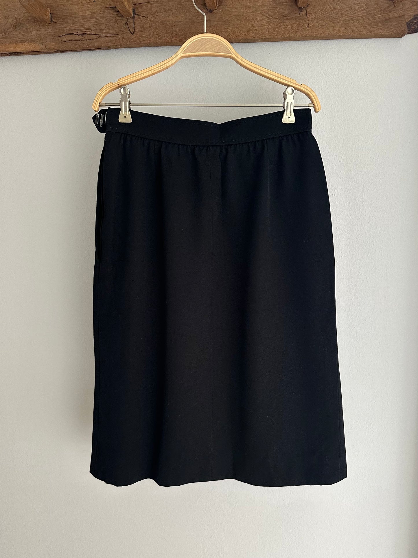 Gonna Saint Laurent Rive Gauche Vintage in Lana Nera Tg.38/40