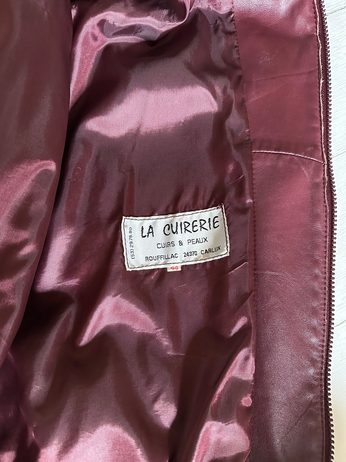 Giubbotto Vintage Anni ‘80 in Pelle Vinaccia Tg.44/46