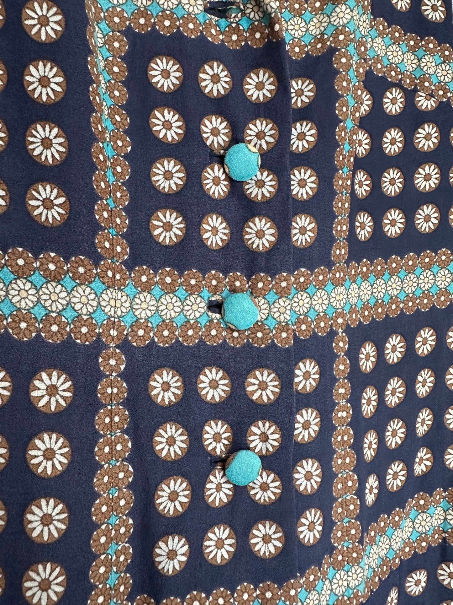 Abito Vintage Anni ‘60 Sartoriale in Seta Blu Tg.46