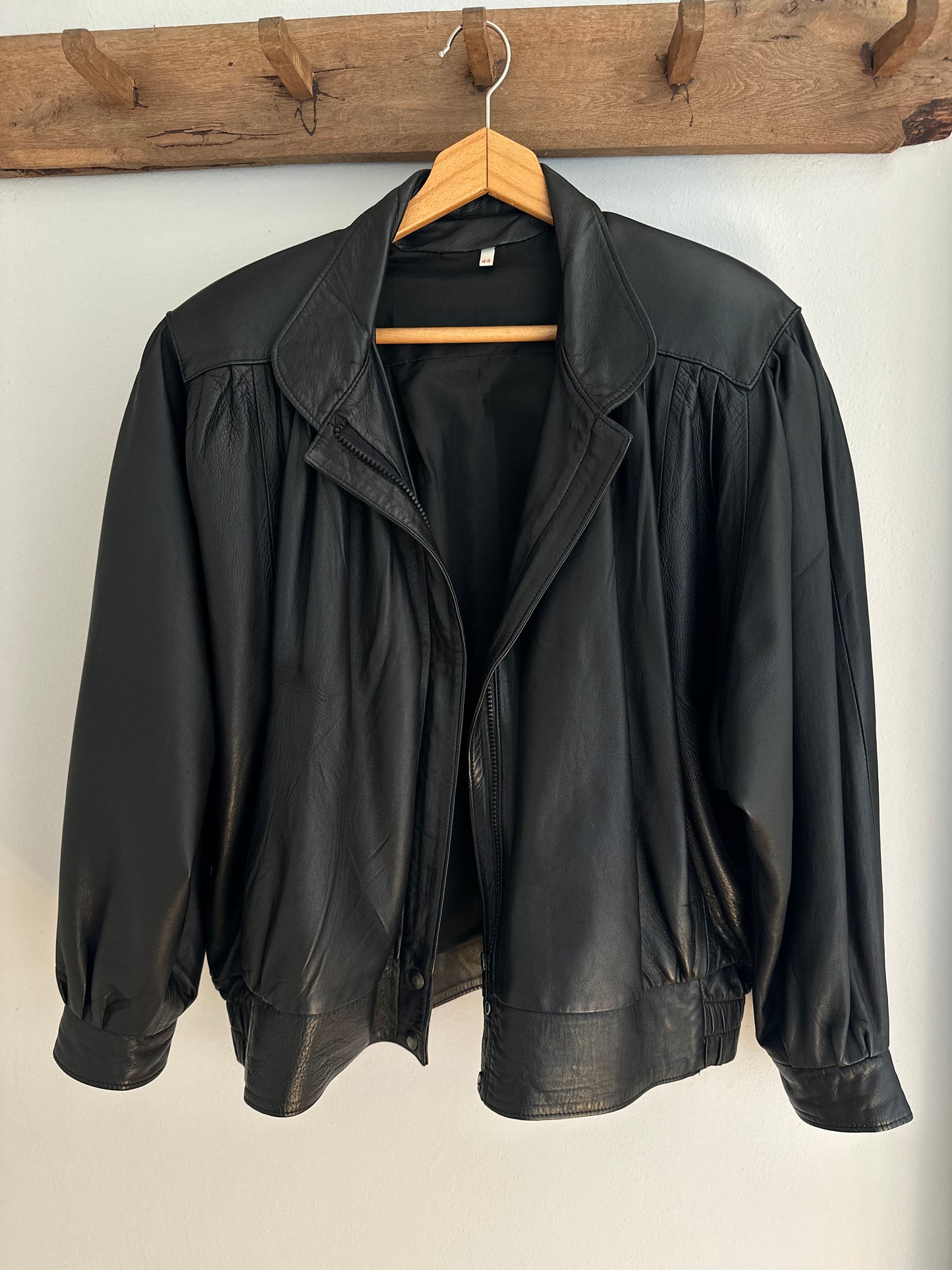 Giubbotto Vintage Anni ‘80 in Pelle Nero Tg.44/46