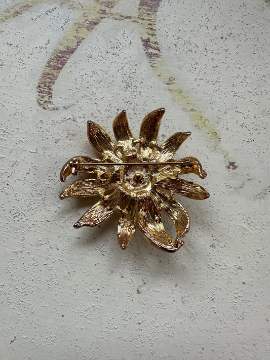 Spilla Anni ‘80 Fiore Smaltato Multicolore