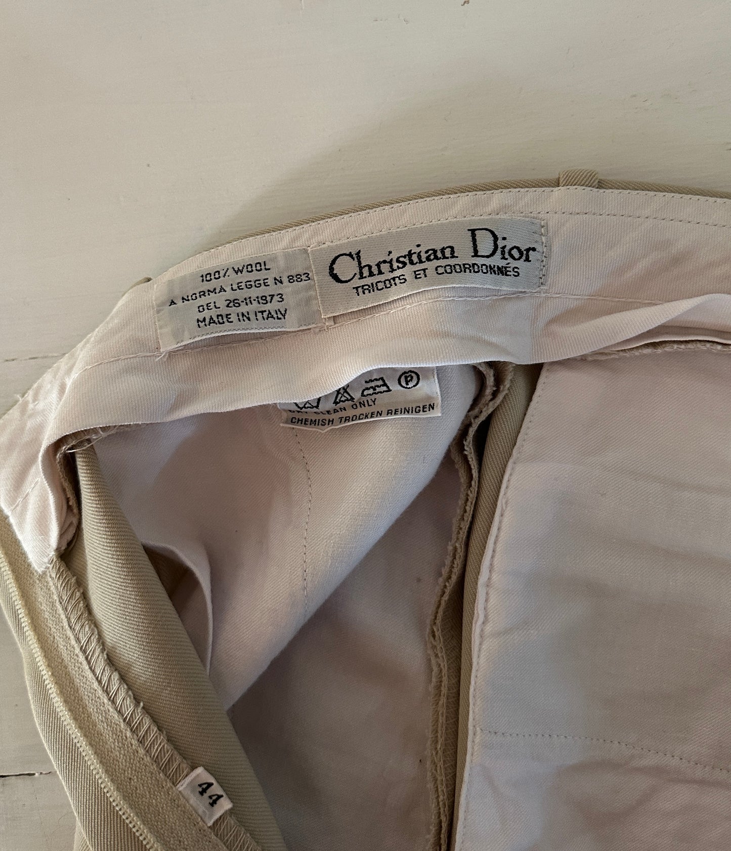 Pantalone Dior Anni ‘80 in Lana Beige Tg.40