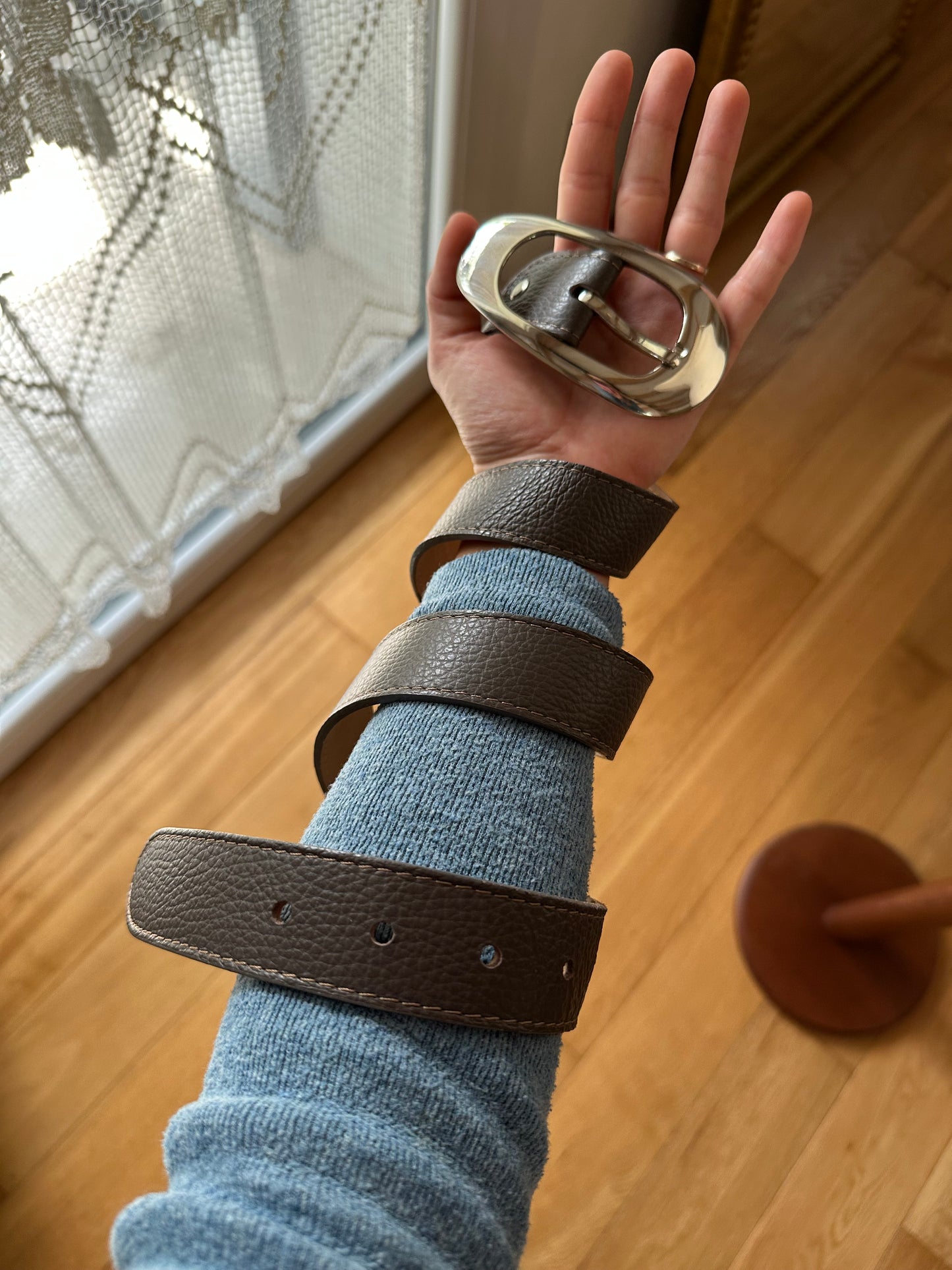 Cintura in Pelle Tortora Tg.80/85