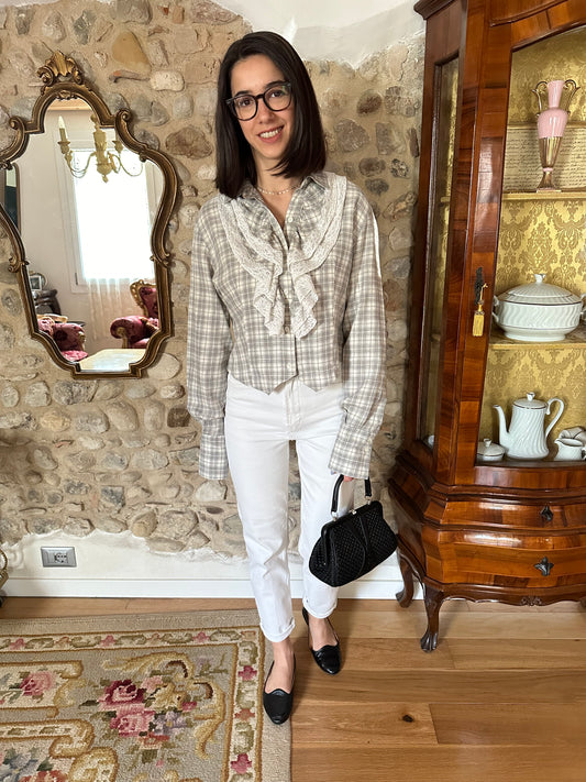 Camicia Vintage Anni ‘70/‘80 con Volants Tg.44