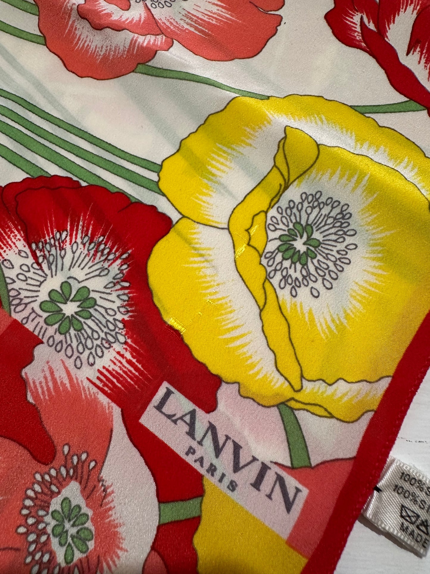 Foulard Lanvin Paris Seta a Fiori