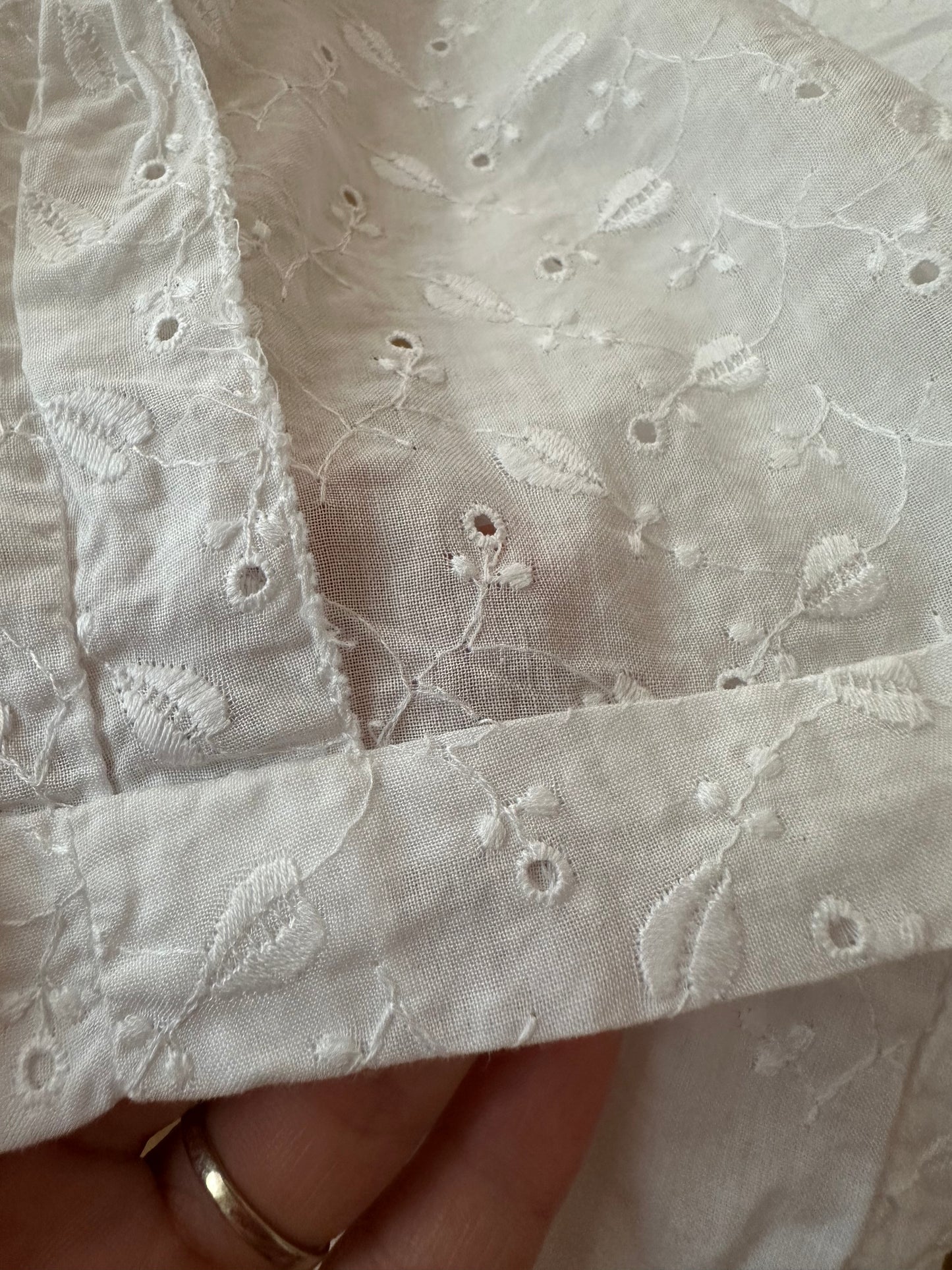 Camicia Vintage Anni ‘80 Sartoriale in Sangallo Bianca Tg.42