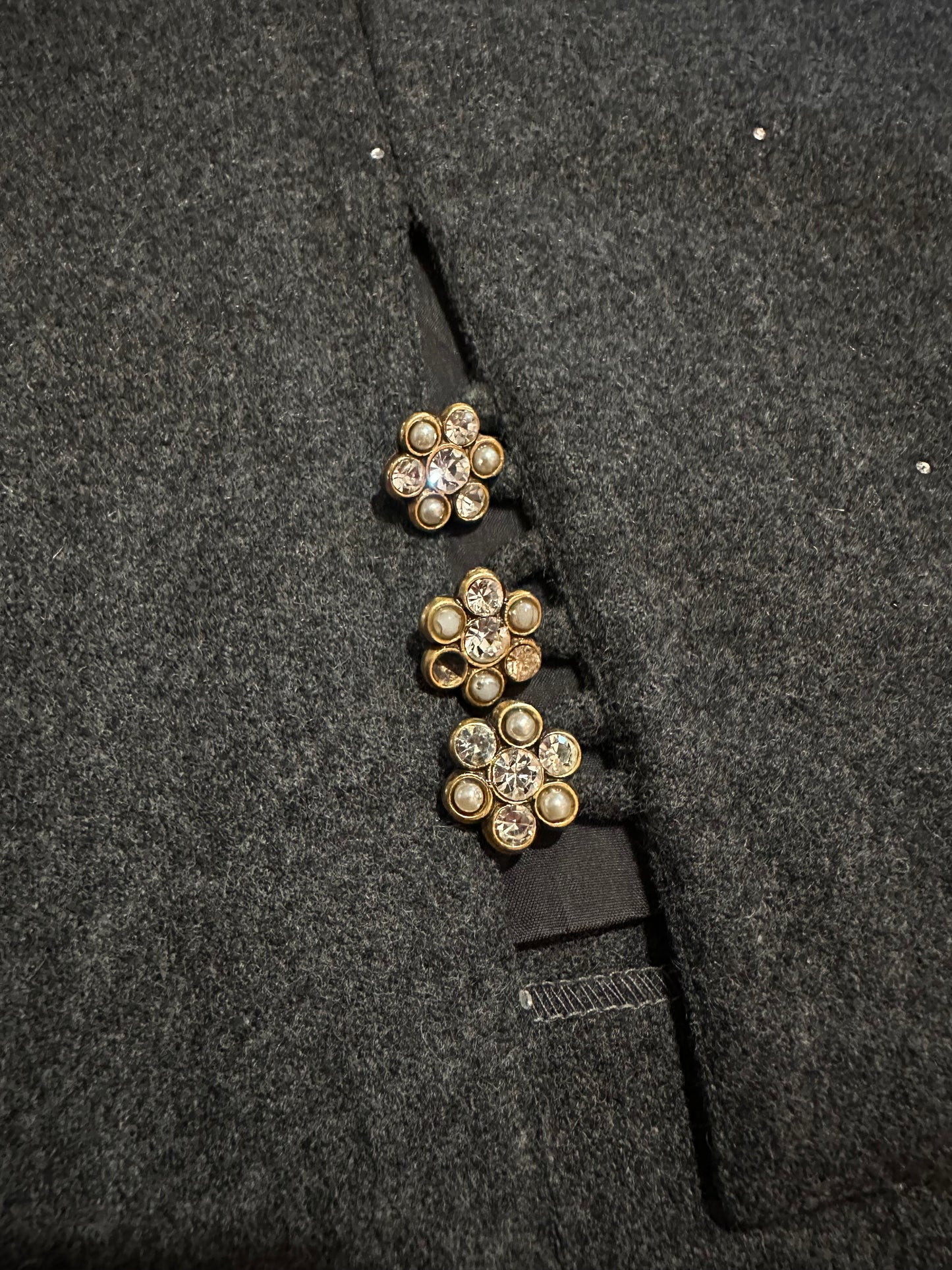 Gonna Anni ‘80 in Lana Grigia con Brillantinin