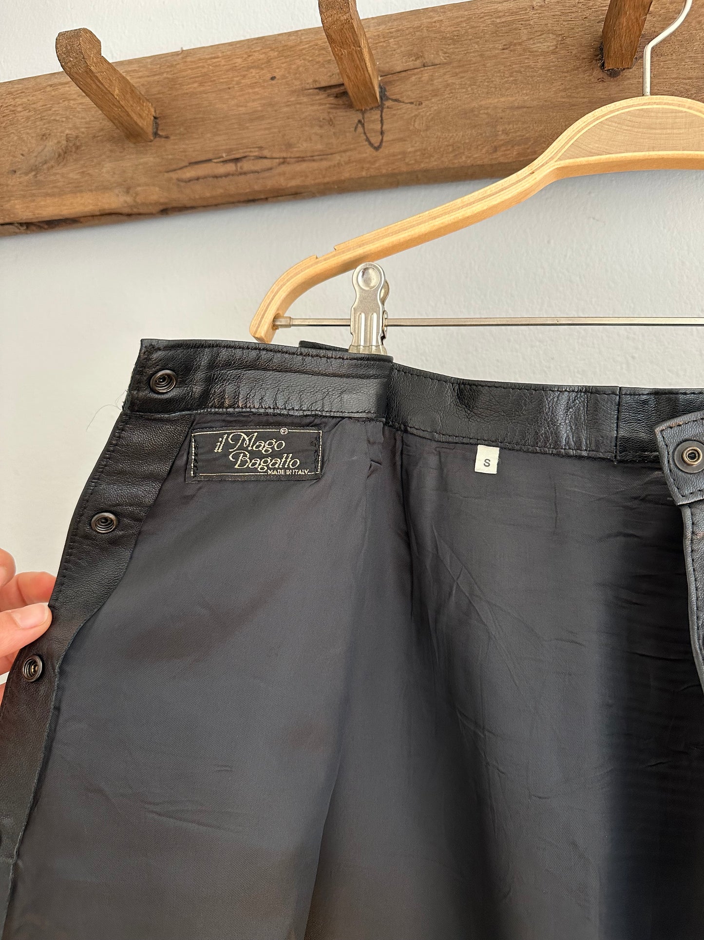 Gonna Vintage in Pelle Nera Tg.36/38