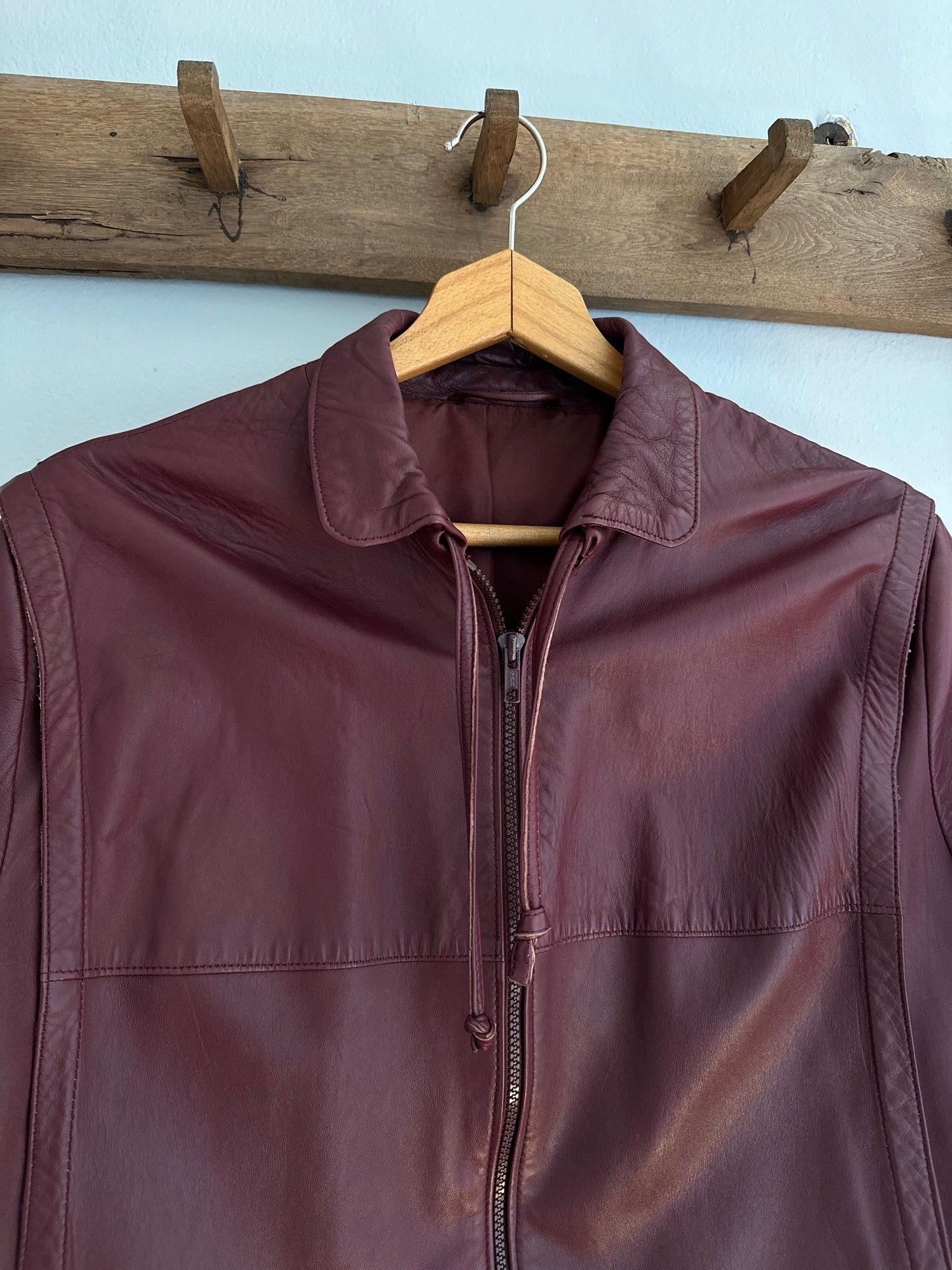 Giubbotto Vintage Anni ‘80 in Pelle Vinaccia Tg.44/46
