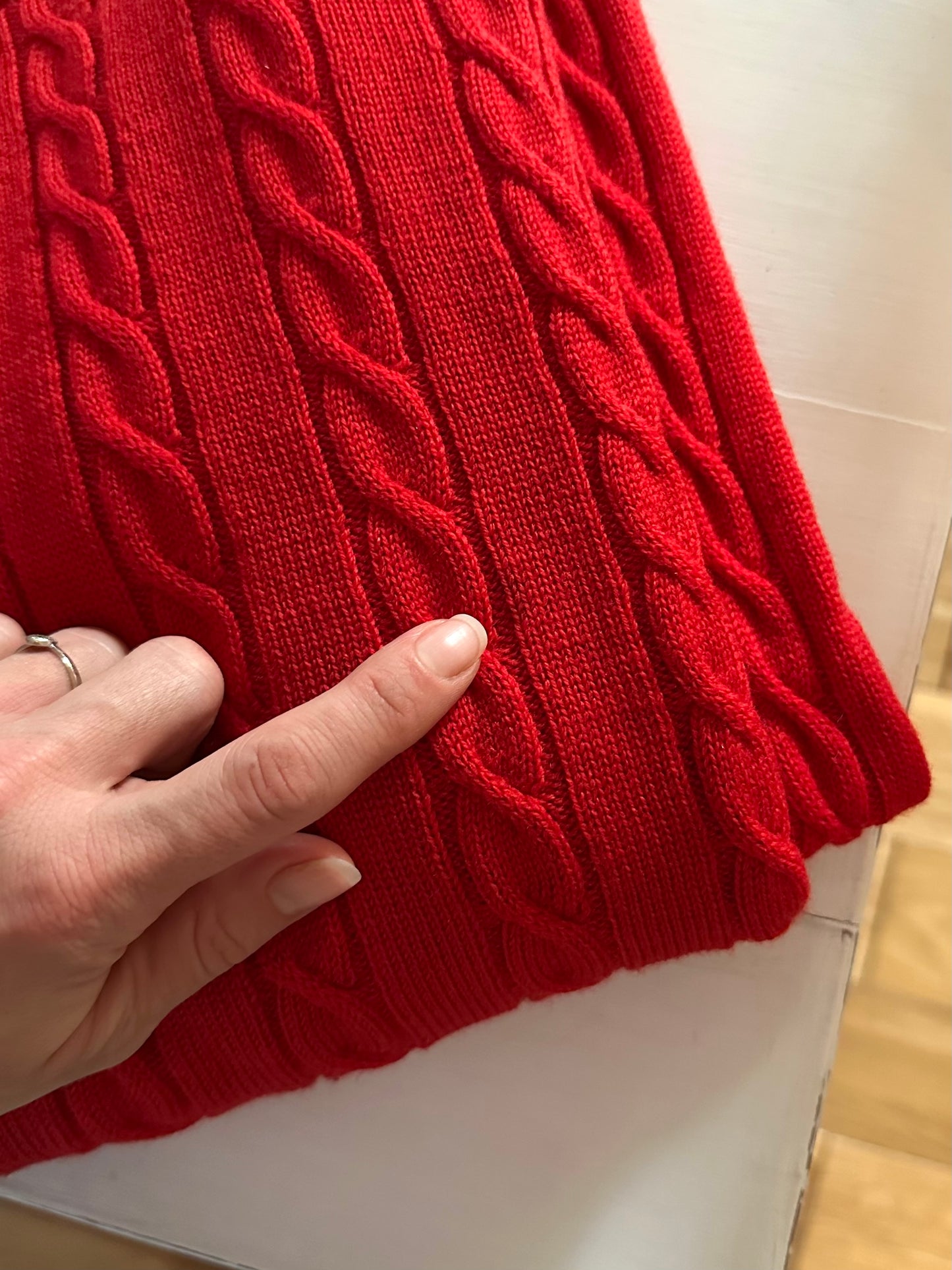 Maglione Pringle of Scotland Vintage Anni ‘70 Lana Rosso Tg.54