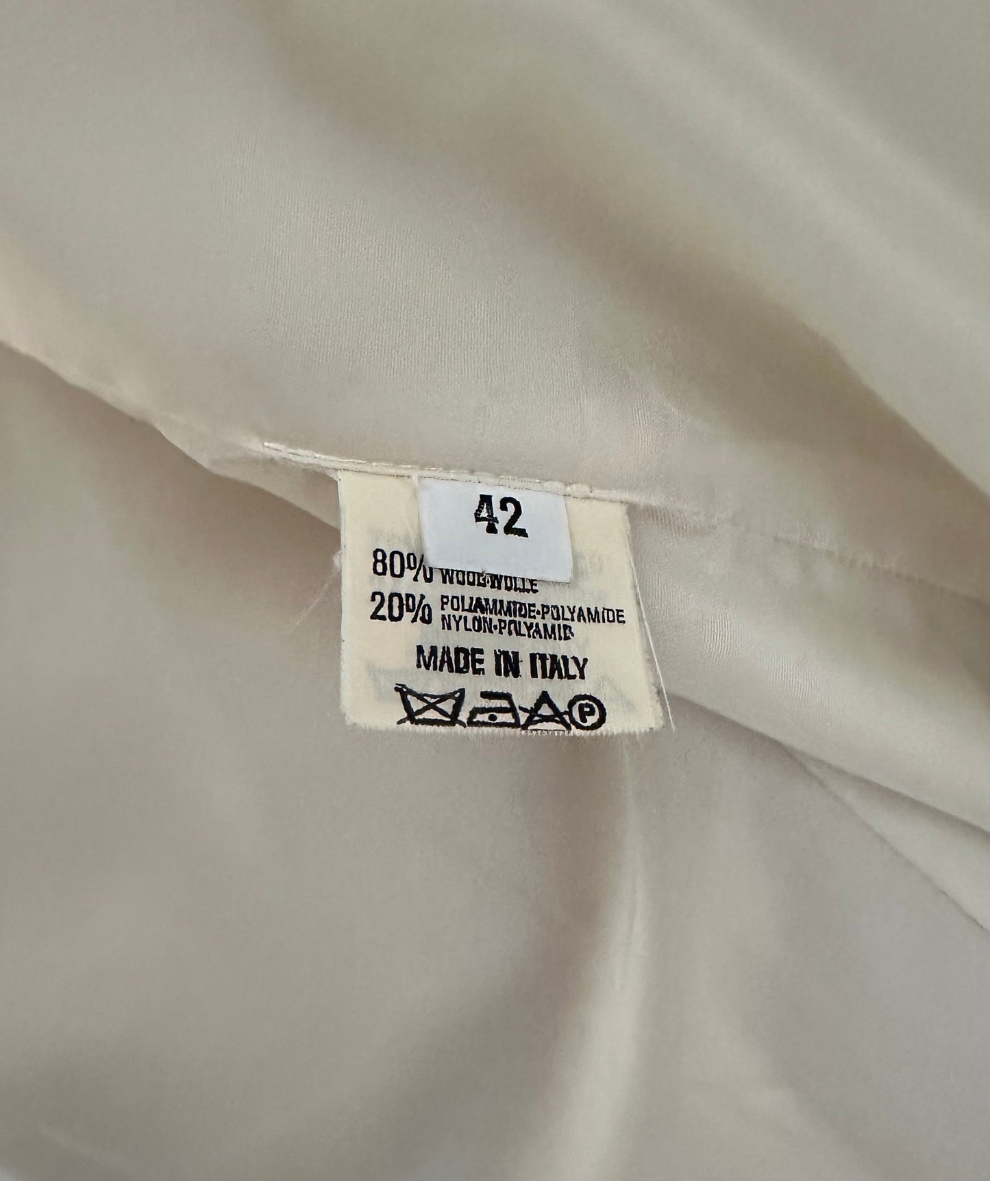 Cappotto Mezza Stagione Anni ‘70 in Lana Crema Tg.40/42/44