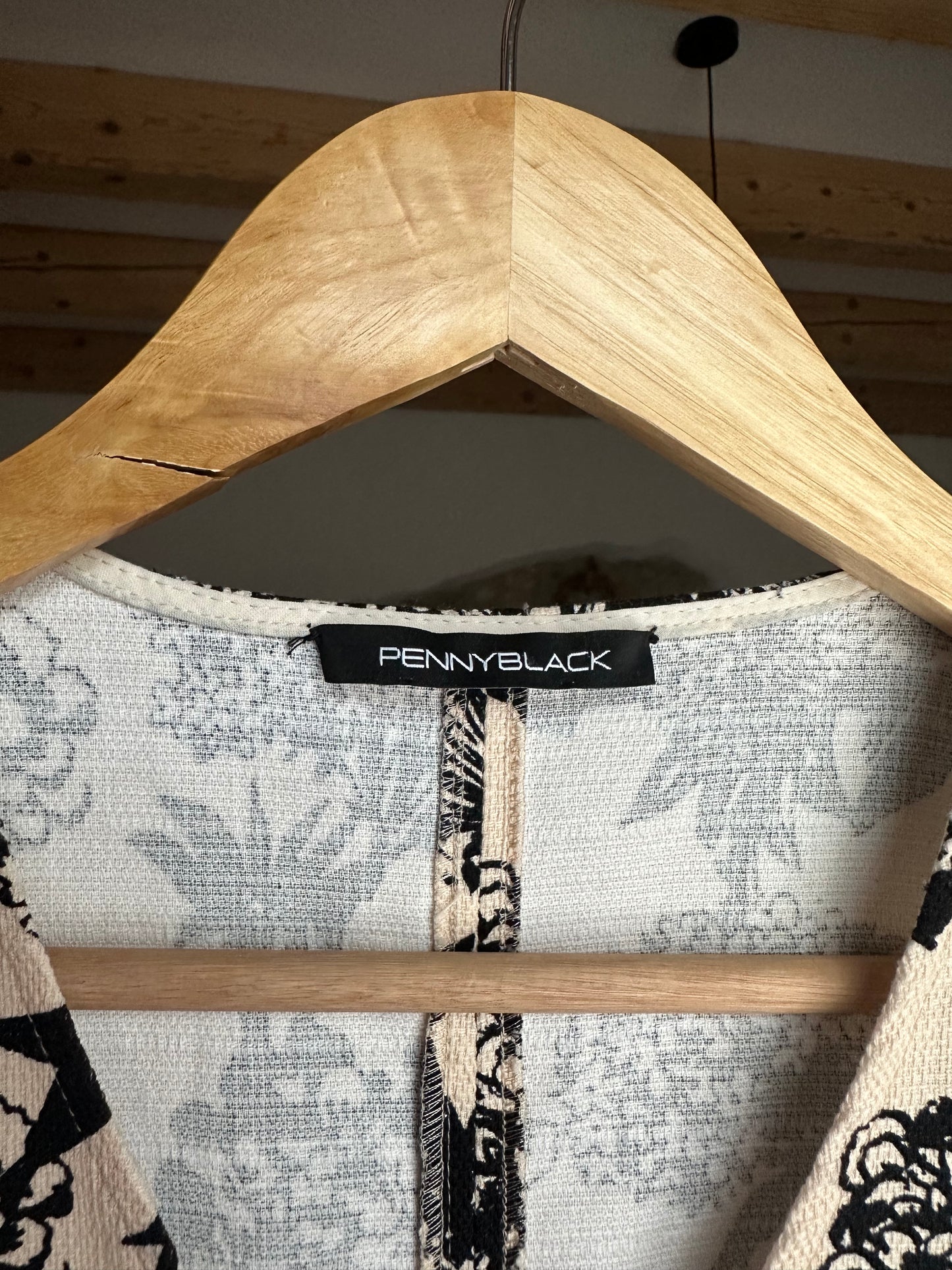 Abito Pennyblack in Cotone Fantasia Fiori Beige e Nero Tg.42