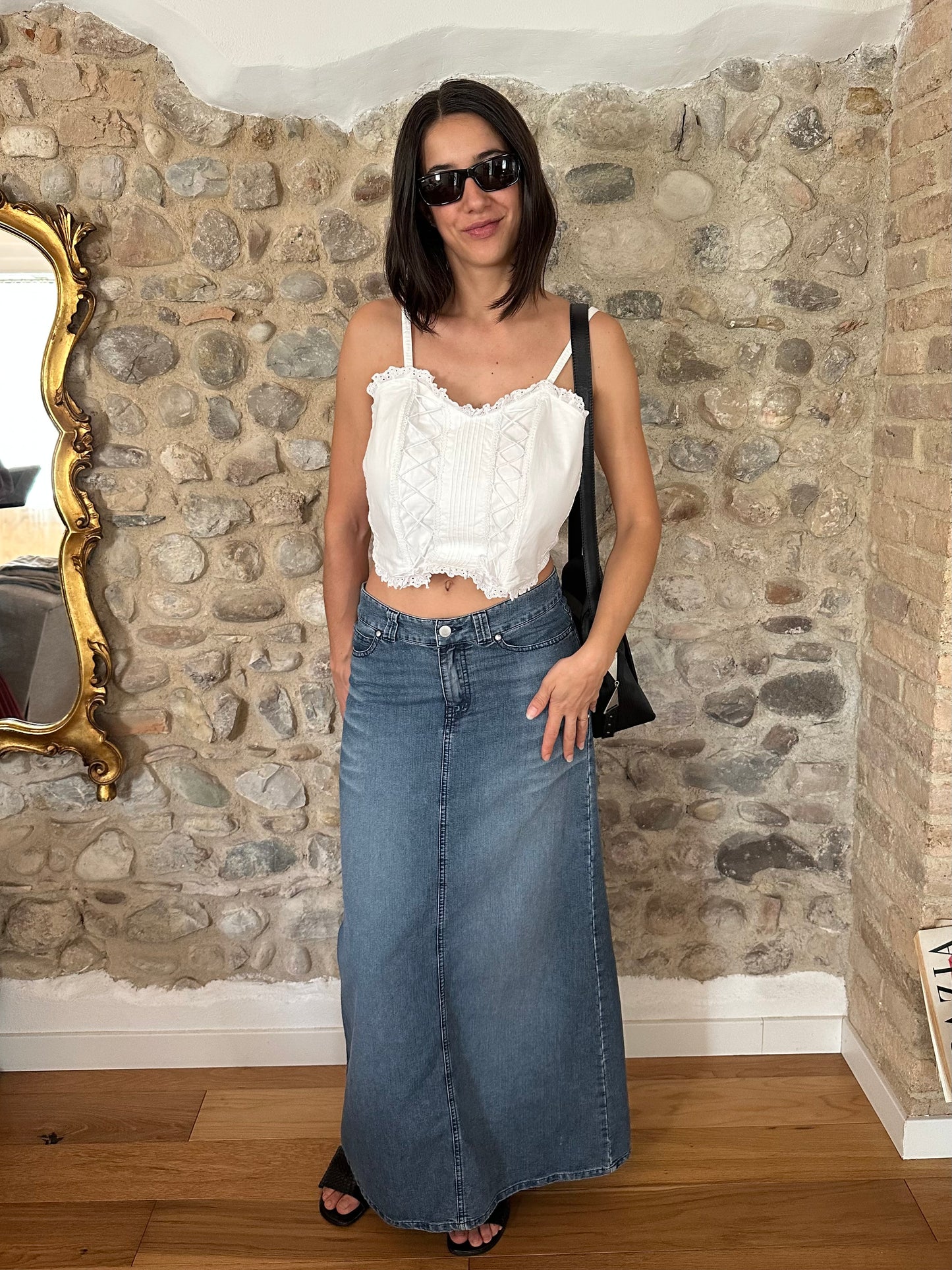 Top Corpetto Anni ‘90 in Cotone Bianco Tg.44/46