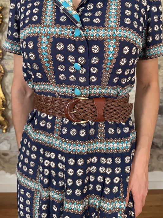 Cintura Vintage in Pelle Cuoio