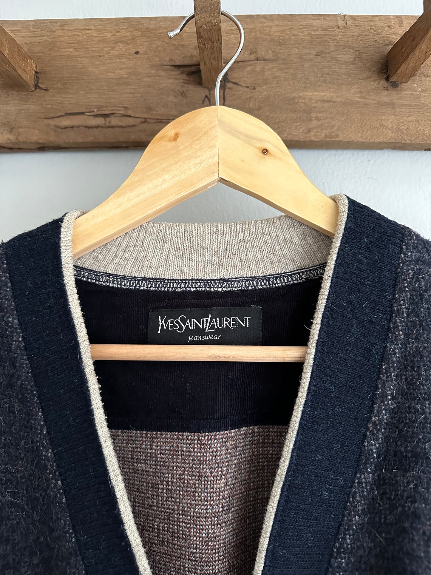 Cardigan YSL Anni ‘80 in Lana e Alpaca Blu tg.L