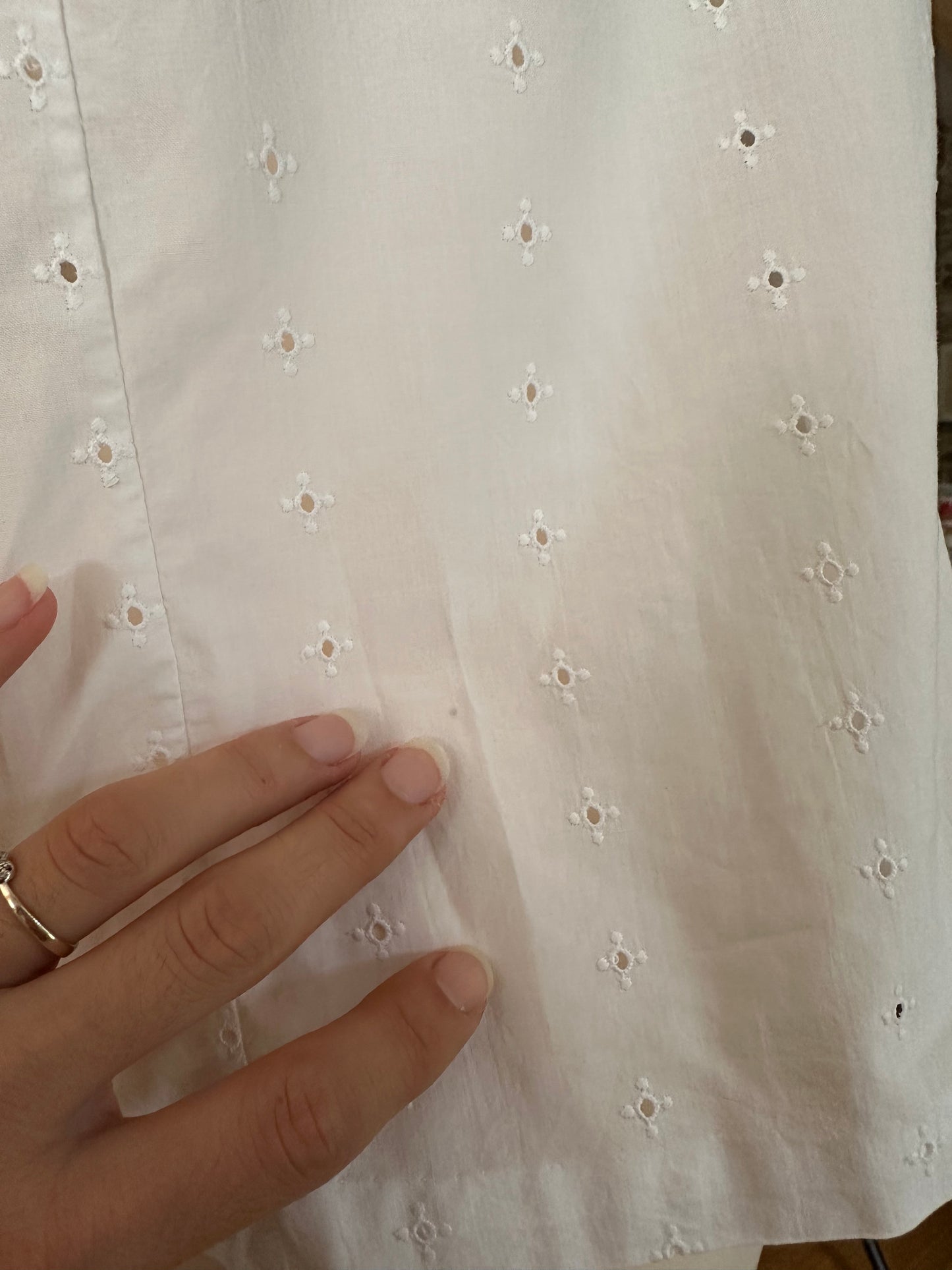 Camicetta Smanicata Vintage Anni ‘60 Sartoriale in Cotone Bianca Tg.44/46