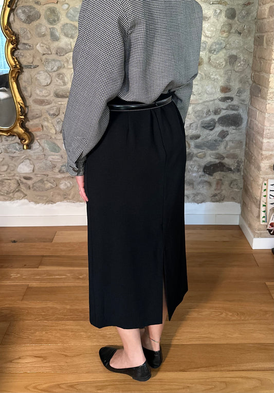 Gonna Armani Collezioni Lunga Anni 2000 in Lana Nera Tg.44