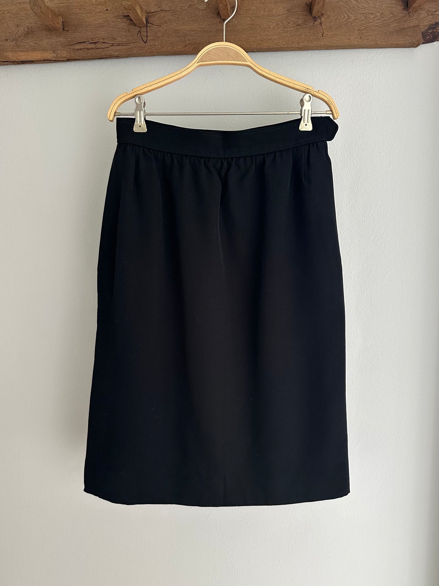 Gonna Saint Laurent Rive Gauche Vintage in Lana Nera Tg.38/40