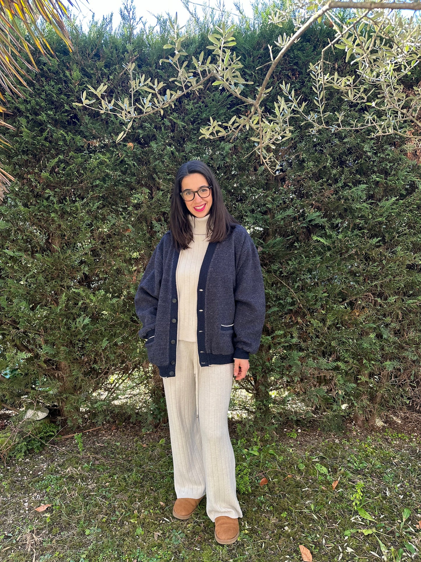 Cardigan YSL Anni ‘80 in Lana e Alpaca Blu tg.L