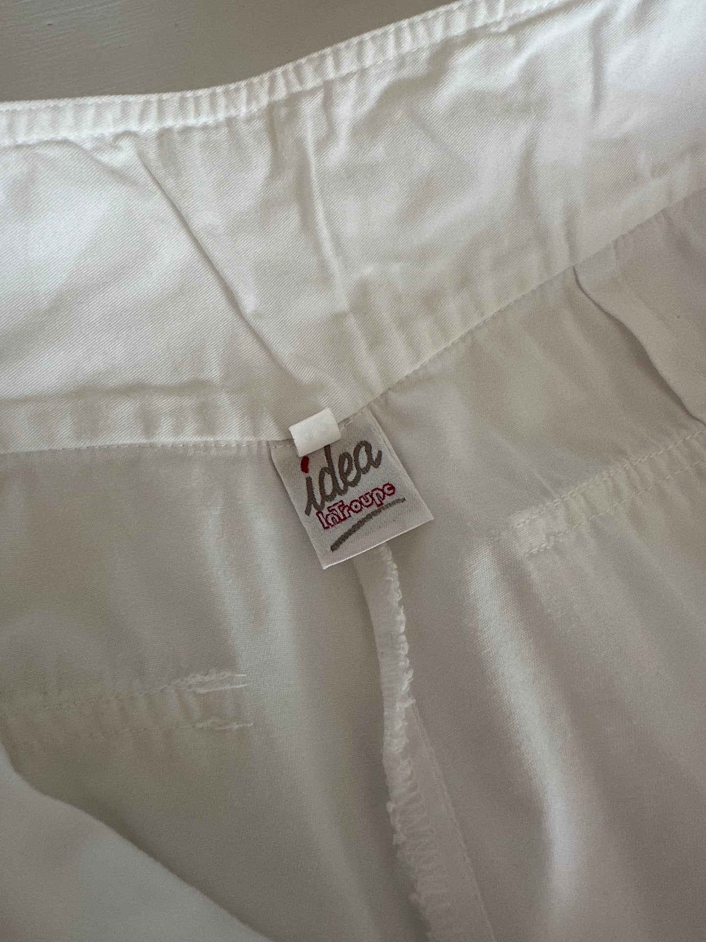 Bermuda Vintage Anni ‘80 a Vita Altissima in Cotone Bianco Tg.38/40