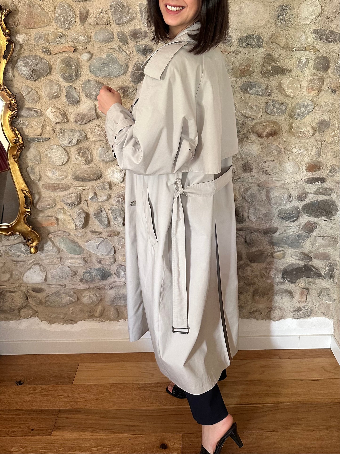 Trench Vintage Classico Grigio Chiaro Tg.Fino 48
