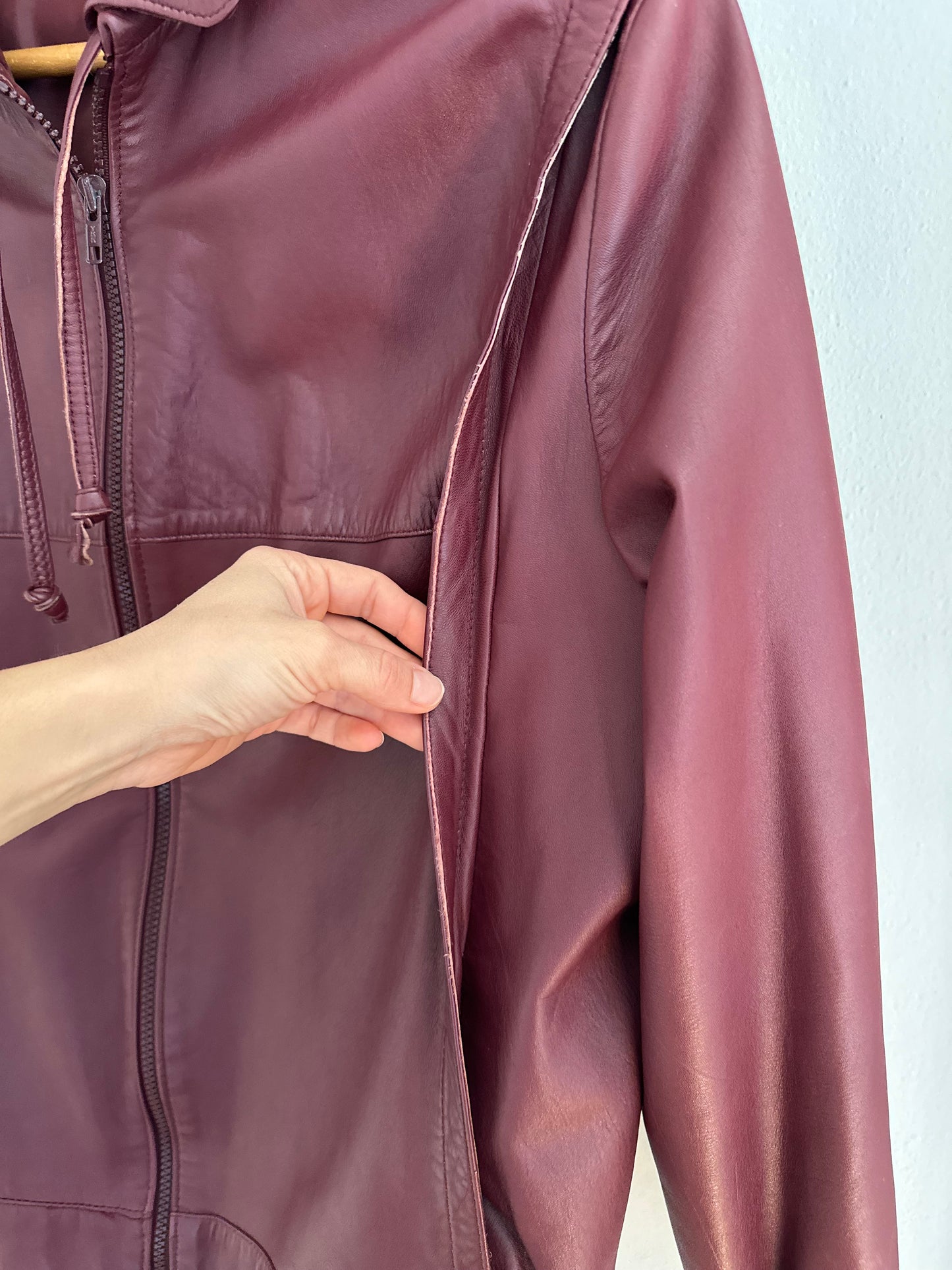 Giubbotto Vintage Anni ‘80 in Pelle Vinaccia Tg.44/46