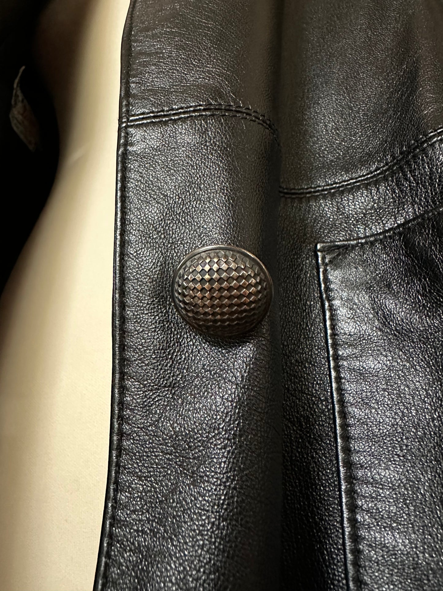 Giacca Vintage in Pelle Nera Tg.40/42