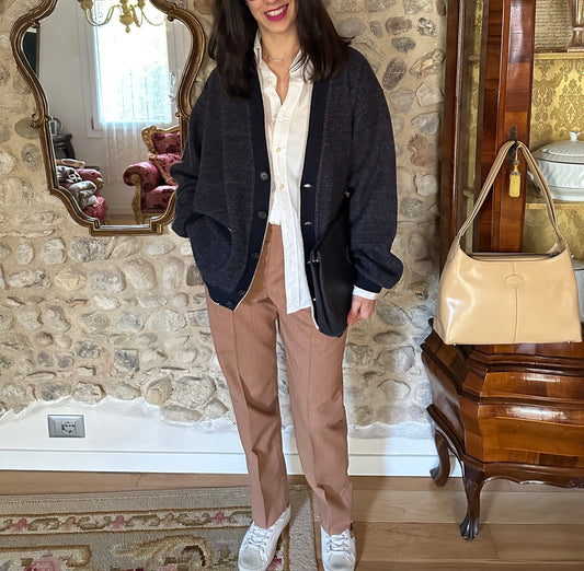 Cardigan YSL Anni ‘80 in Lana e Alpaca Blu tg.L