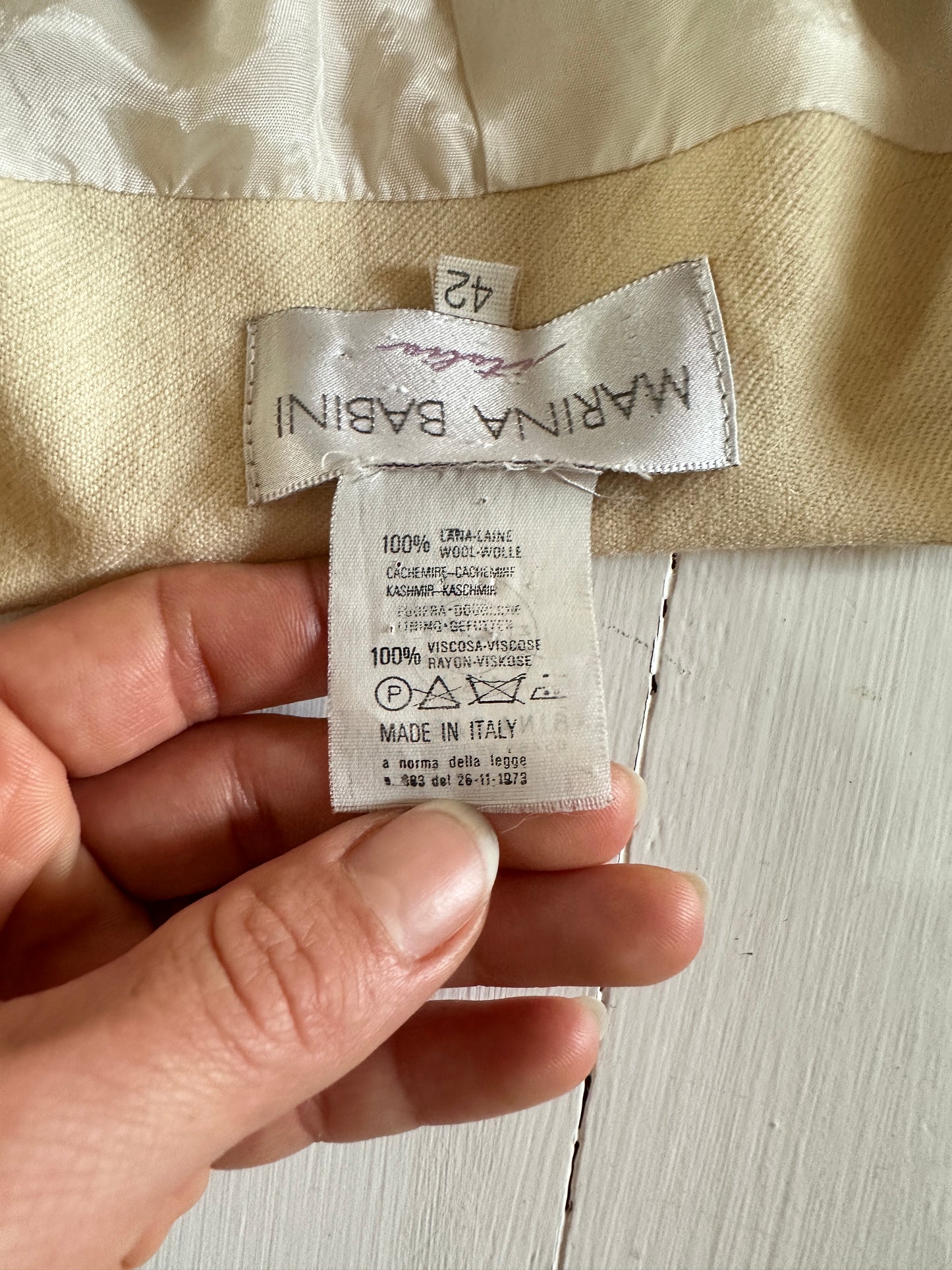 Giacca Crop Vintage Anni ‘80 Marina Babini in Kashmir Crema Tg.42