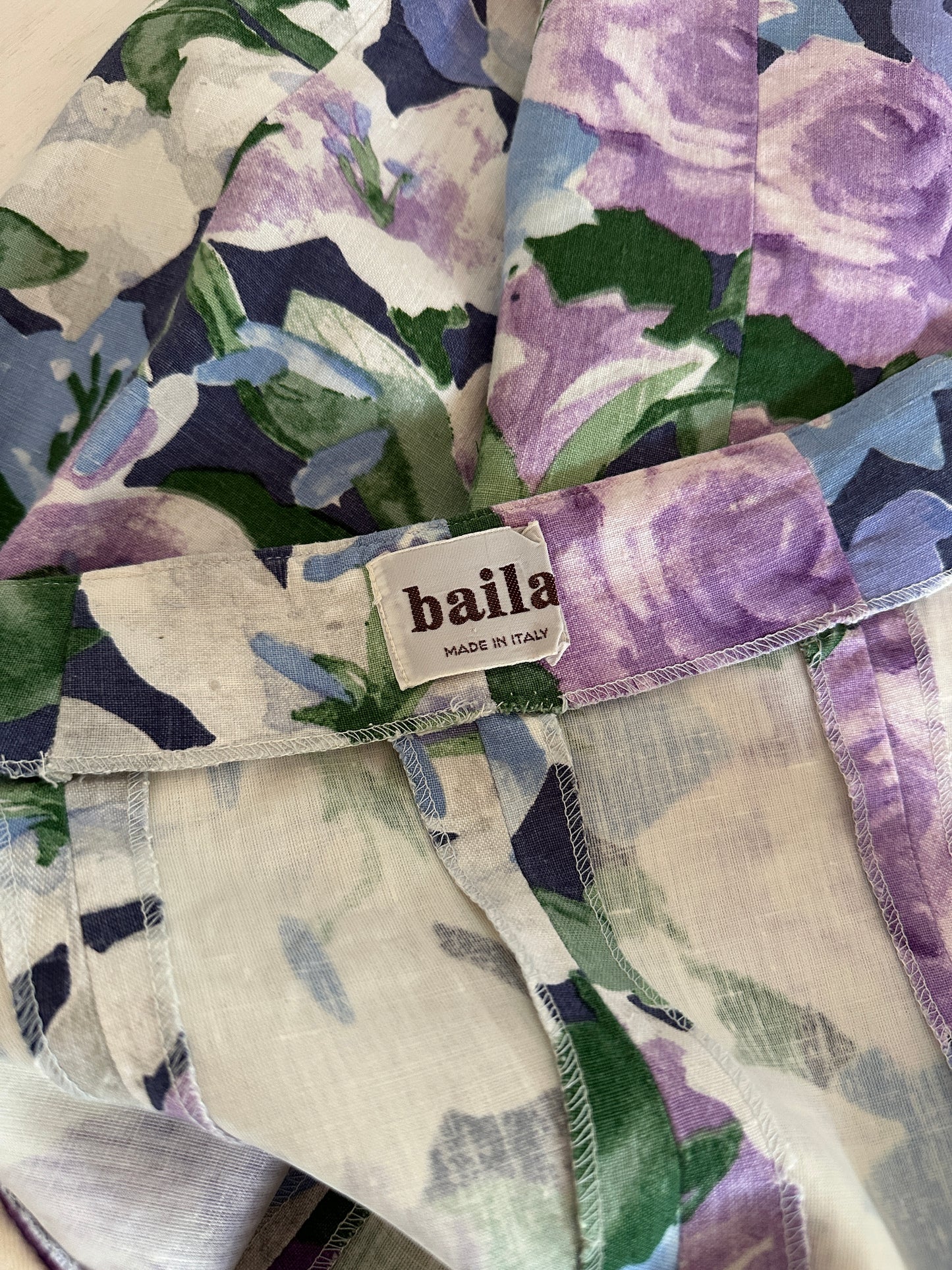 Abito Bustier Vintage Anni ‘80 in Lino a Fiori
