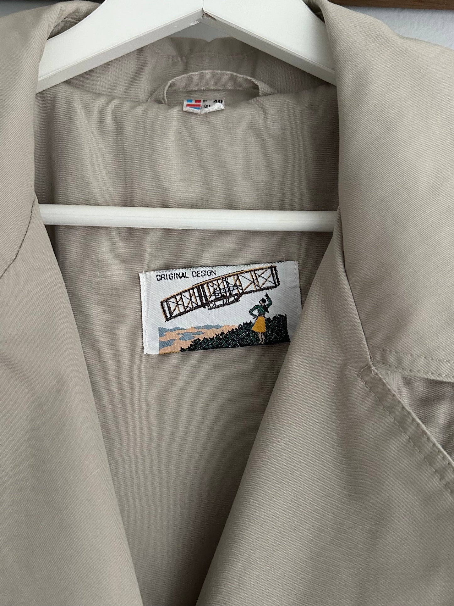 Trench Vintage Classico Grigio Chiaro Tg.Fino 48